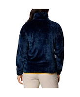 Columbia Women's Navy West Virginia Mountaineers Fireside Ii Sherpa Full-Zip Jacket