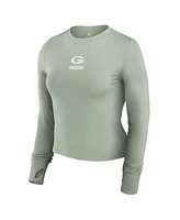 Fanatics Women's Green Bay Packers Studio Fitted Long Sleeve Gym Top