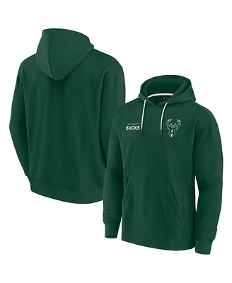 Fanatics Men's and Women's Hunter Green Milwaukee Bucks Elements Super Soft Fleece Pullover Hoodie