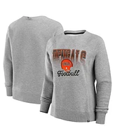 Fanatics Women's Heather Gray Cincinnati Bengals Hit Hard Fleece Pullover Sweatshirt