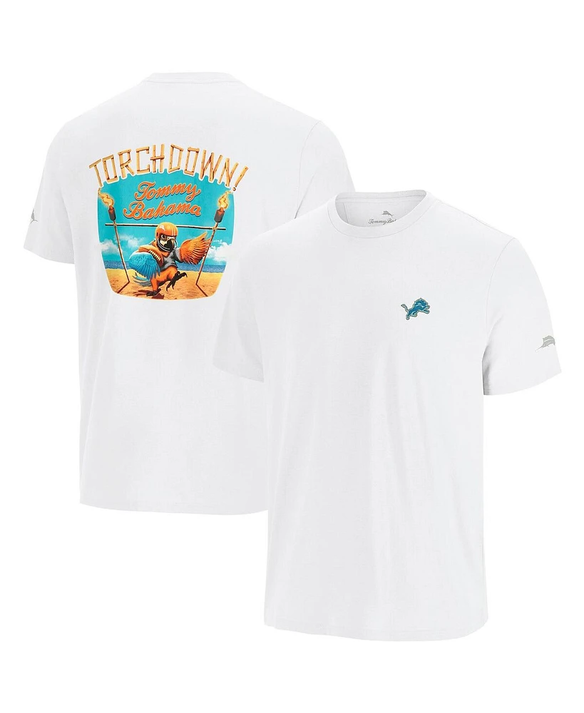 Tommy Bahama Men's White Detroit Lions Sport Torchdown Graphic T-Shirt