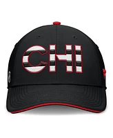 Fanatics Men's Black/Red Chicago Blackhawks Authentic Pro Rink Team Code Flex Hat