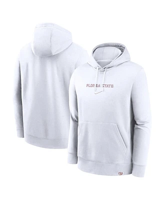 Nike Men's White Florida State Seminoles Statement Wordmark Lockup Pullover Hoodie