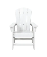 Kids 3-Piece Outdoor Hdpe Adirondack Chairs With Square Side Table Set