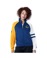 Starter Women's Royal Golden State Warriors Line Up Dolman Raglan Full-Zip Track Jacket