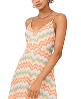 1.state Women's Printed V-Neck Sleeveless Maxi Dress