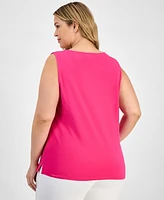 Kasper Plus Size Square-Neck Tank Top