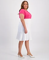 Kasper Plus Size Flared Skirt