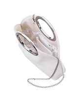 Nina Metal Handles Embossed Snake Hobo Bag