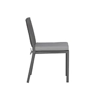 Outdoor Panel Back Side Chair - Granite - Set of 2 Transitional Grey