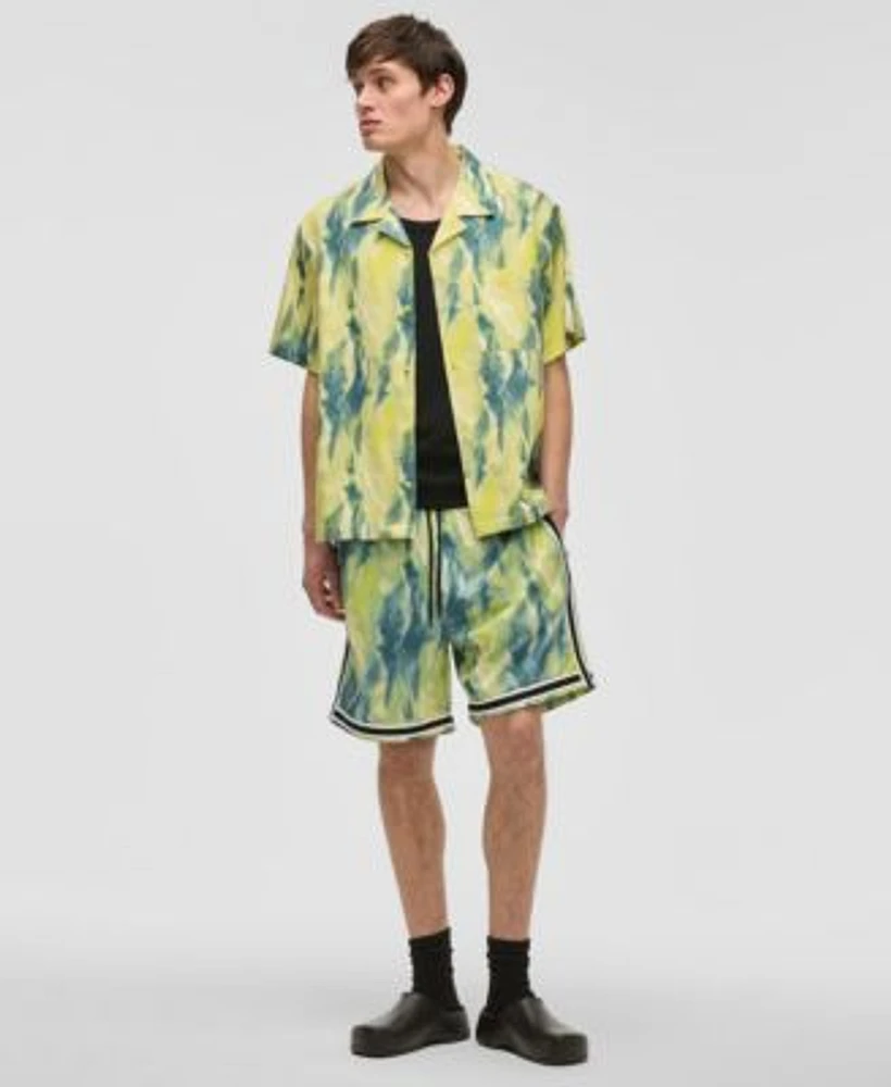 Mode Of One Mens Aura Relaxed Fit Printed Button Down Camp Shirt Regular Fit Printed 7 Mesh Shorts Exclusively At Macys