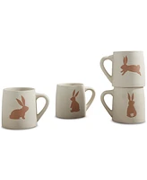 Haven 16 oz. Easter Bunny Stoneware Mugs, Set of 4