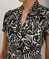 Lauren Ralph Women's Floral Crepe Short-Sleeve Dress