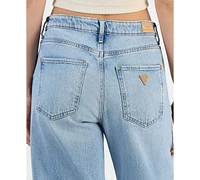 Guess Women's Light Wash High-Rise Wide-Leg Jeans