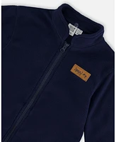 Deux par Big Boys 3-In-1 Mid-Season Outerwear Set With Colorblock Jacket Neutral Blue And Navy