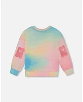 Deux par Big Girls Printed Long Sleeve Top Multicolored Tie Dye