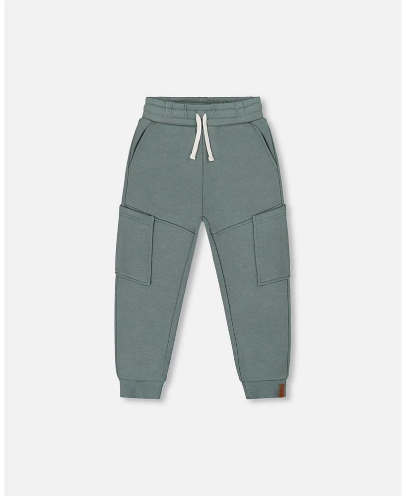 Deux par Big Boys French Terry Sweatpants With Side Pockets Grayish Teal