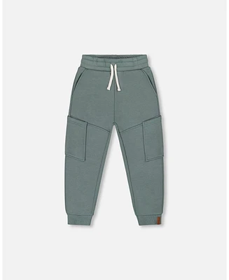 Deux par Big Boys French Terry Sweatpants With Side Pockets Grayish Teal