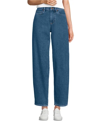 Lands' End Women's Recover High Rise Barrel Leg Ankle Jeans