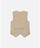 Deux par Big Boys Sleeveless Vest Light Taupe