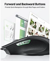 acer Wired Mouse, 4 Adjustable Dpi Usb Computer Mouse with Side Buttons, 5FT Cord Ergonomic Mouse, 6 Buttons, 3200 Dpi Optical Mouse, Compatible with