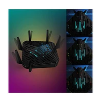 acer Predator Connect W6 Wi-Fi 6E Gaming Router | Hybrid QoS Compatible with Intel Killer Prioritization Engine | Tri-Band AXE7800 2.4GHz/5GHz/6GHz |