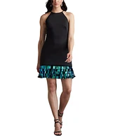 Tadashi Shoji Selena Neoprene Sequin-Fringe Mini Dress