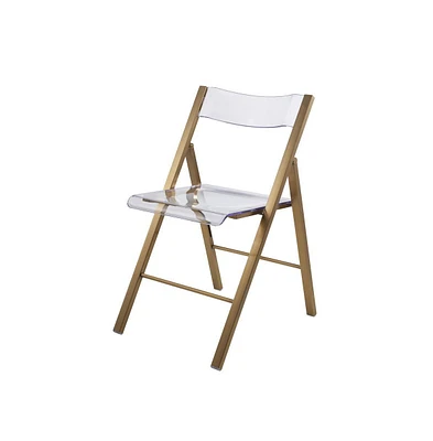 Acrylic Folding Chair in Brushed Finish with Stainless Steel Frame for Kitchen