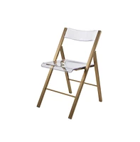 Acrylic Folding Chair in Brushed Finish with Stainless Steel Frame for Kitchen