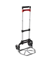 Magna Cart Personal Mcx Folding Aluminum Hand Truck, 150lb Capacity, Black/Red