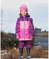 Deux par Big Girls Colorblock Mid-Season Jacket Pale Pink, Fuchsia, And Mauve