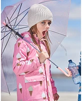 Deux par Big Girls Pink Raincoat With Cones That Change Color Upon Contact Water