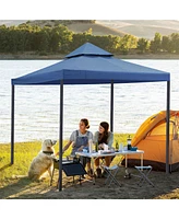 Yescom 10x10Ft UV30+ Gazebo Replacement Top for 2 Tier Outdoor Canopy Cover Patio Backyard Party Deck Blue