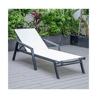 Marlin Patio Chaise Lounge Chair With Armrests in Aluminum Frame