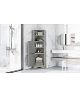 Freestanding Storage Cabinet with Doors and Adjustable Shelves for Home Organization