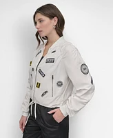 Dkny Women's Logo Bomber Jacket