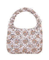 Nina Floral Patterned Sequin Hobo Bag