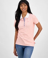 Nautica Jeans Women's Gingham Polo Shirt