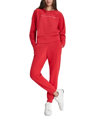 Dkny Women's Rhinestone Logo Fleece Sweatshirt