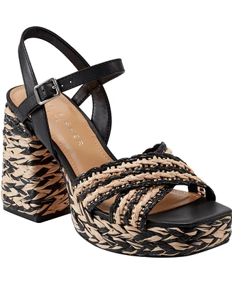 Marc Fisher Ltd Women's Juliey Woven Block Heel Platform Sandals