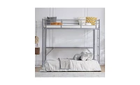 Loft Bed with Safety Guardrails and 2 Built-in Ladders for Secure and Space-Saving Bedroom Design