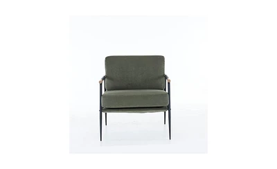 Upholstered Mid-Century Modern Lounge Chair and Comfortable Reading Armchair