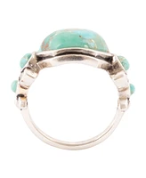 Barse Emile Blue Turquoise and Sterling Silver Hexagon Ring