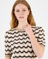 Tommy Hilfiger Women's Cotton Striped Pointelle Sweater