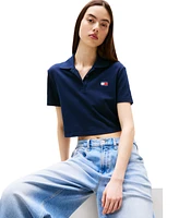 Tommy Jeans Women's Crop Badge Short-Sleeve Polo Top