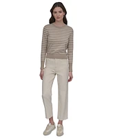 Dkny Jeans Petite Striped Crewneck Sweater