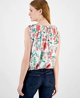 Tommy Hilfiger Women's Floral Sleeveless Bubble-Hem Top