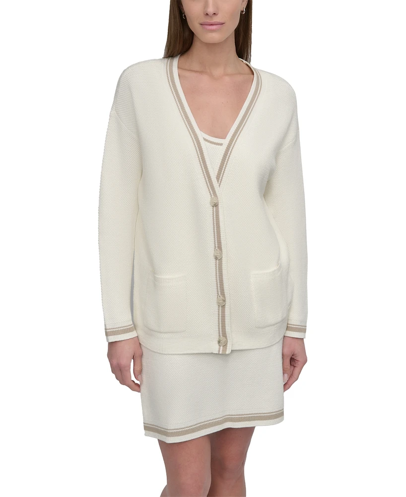 Dkny Sport Women's Court Cotton-Blend Button Cardigan