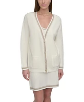 Dkny Sport Women's Court Cotton-Blend Button Cardigan