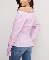 Good American Women's Off-The-Shoulder Long-Sleeve Top